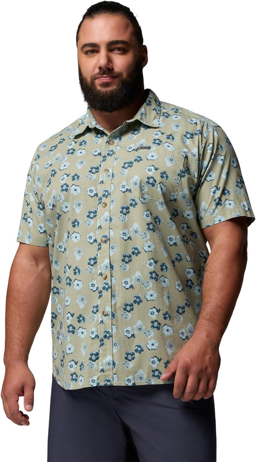 imageColumbia Mens Rapid Rivers Printed Short Sleeve Shirt Comfort StretchSafariFloweret