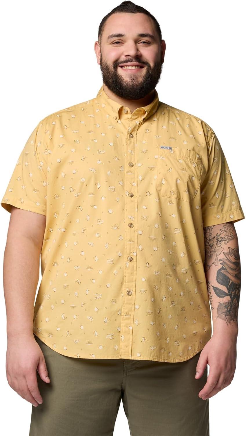 imageColumbia Mens Rapid Rivers Printed Short Sleeve Shirt Comfort StretchSand Dune Deserted