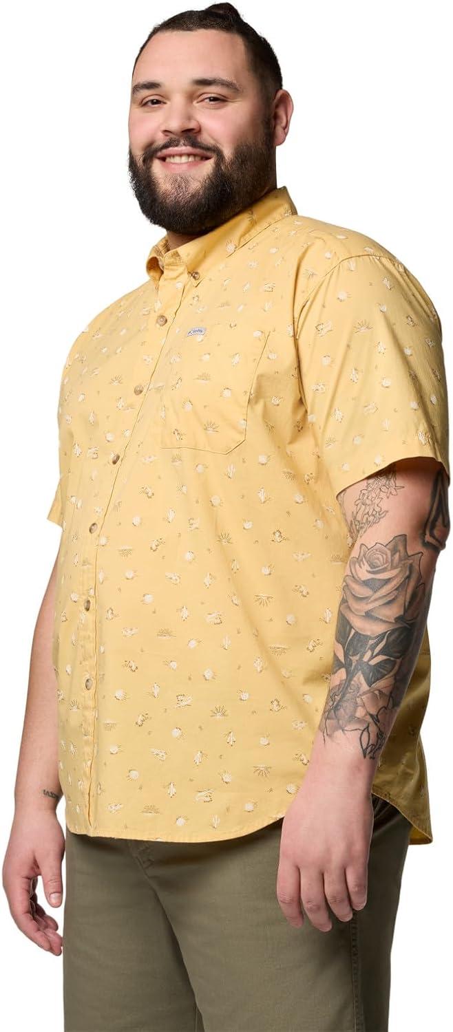 imageColumbia Mens Rapid Rivers Printed Short Sleeve Shirt Comfort StretchSand Dune Deserted