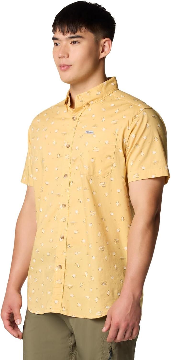 imageColumbia Mens Rapid Rivers Printed Short Sleeve Shirt Comfort StretchSand Dune Deserted