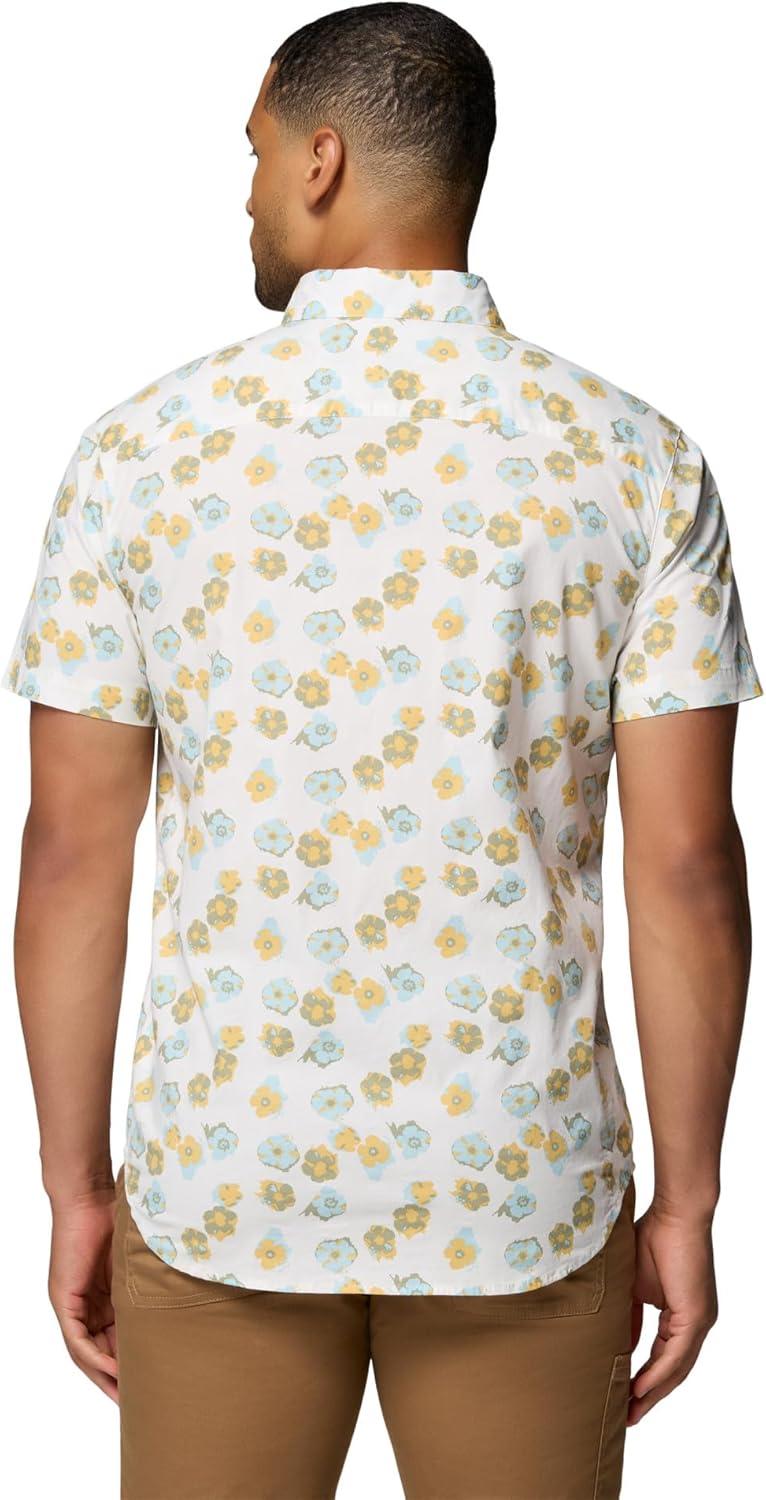 imageColumbia Mens Rapid Rivers Printed Short Sleeve Shirt Comfort StretchSea SaltFloweret