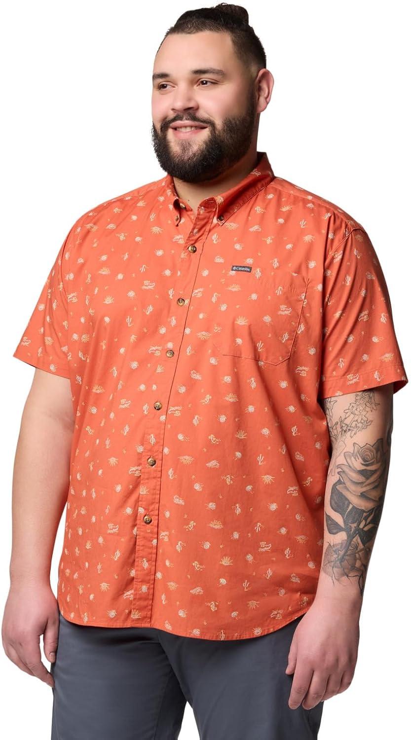 imageColumbia Mens Rapid Rivers Printed Short Sleeve Shirt Comfort StretchTuscan Deserted