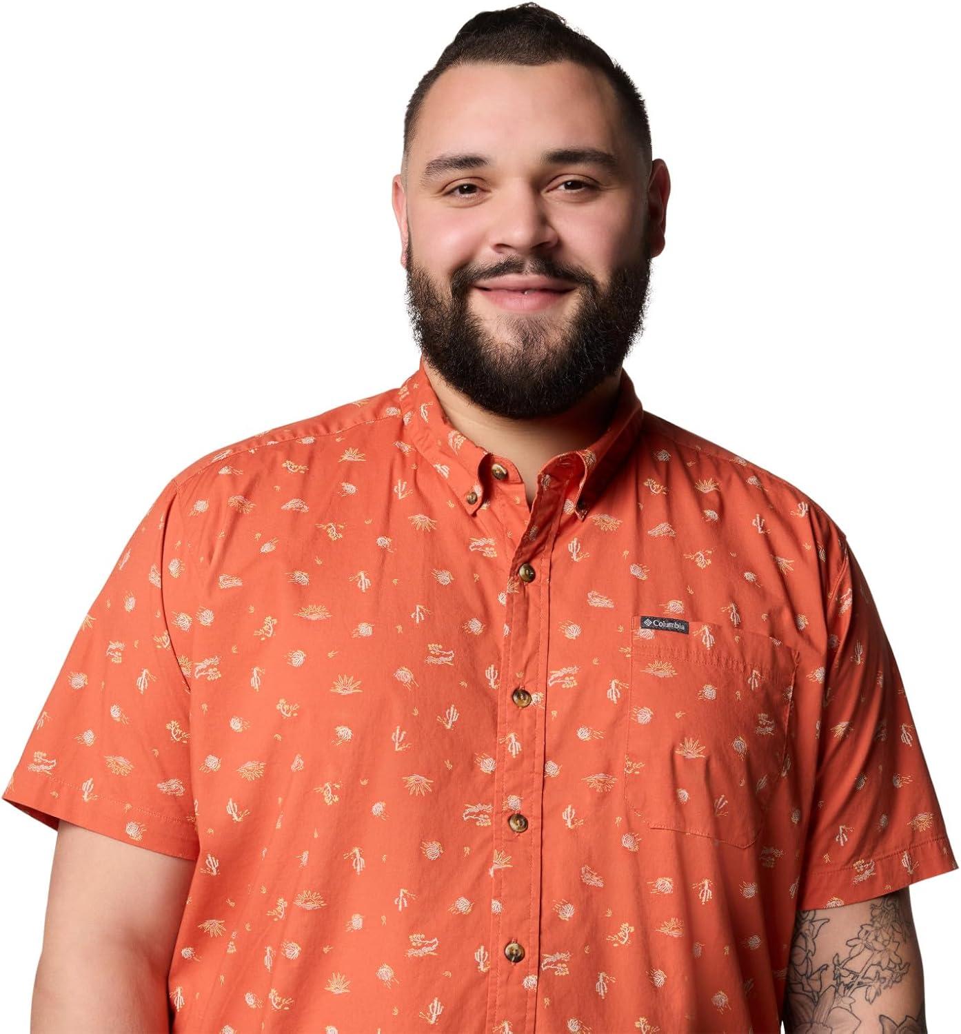 imageColumbia Mens Rapid Rivers Printed Short Sleeve Shirt Comfort StretchTuscan Deserted