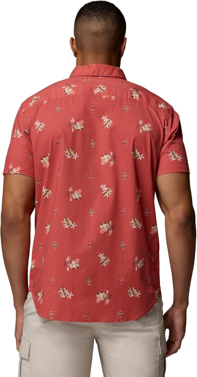 imageColumbia Mens Rapid Rivers Printed Short Sleeve Shirt Comfort StretchWashed RedMacaws