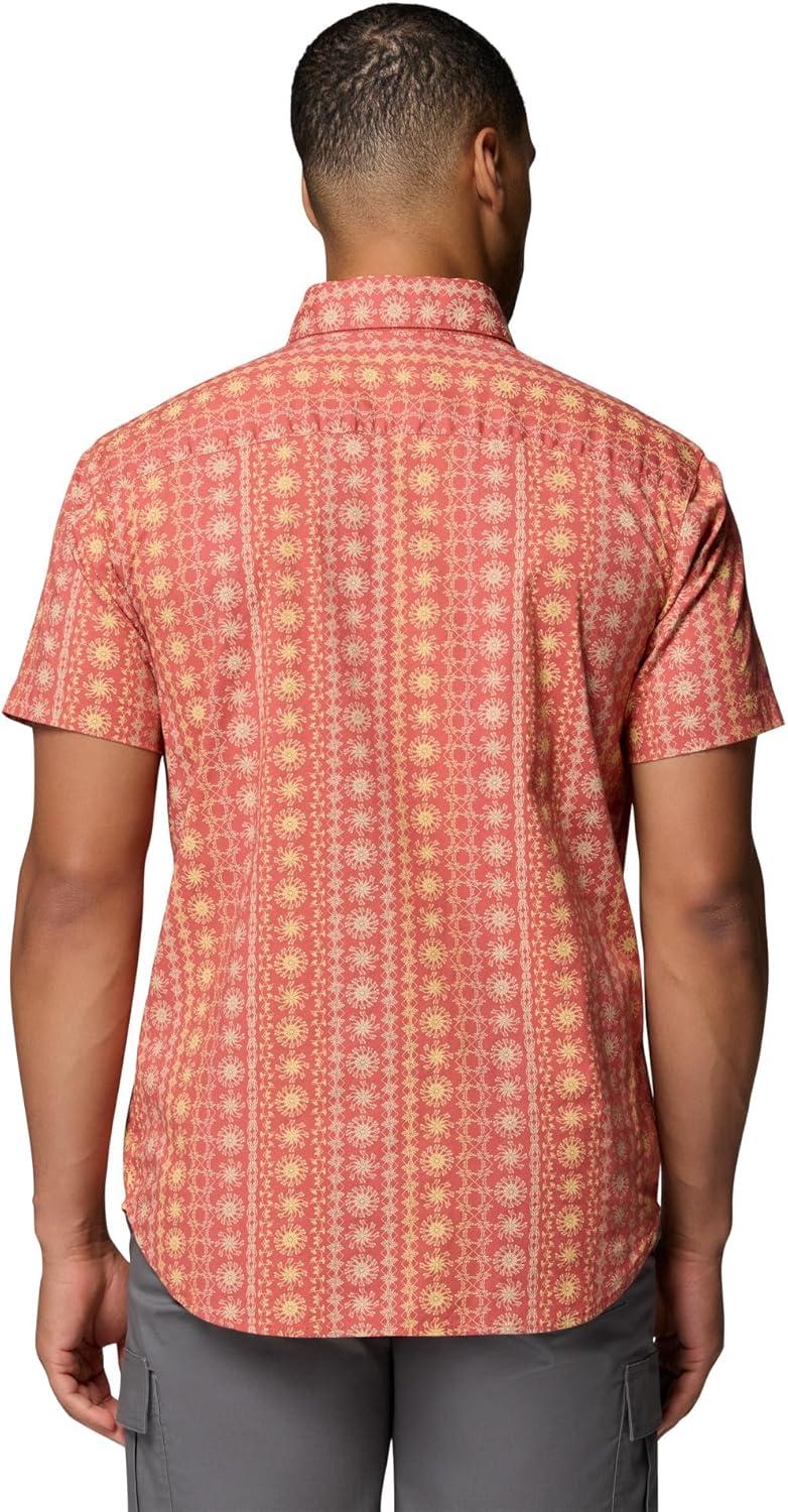 imageColumbia Mens Rapid Rivers Printed Short Sleeve Shirt Comfort StretchWashed RedWildflower