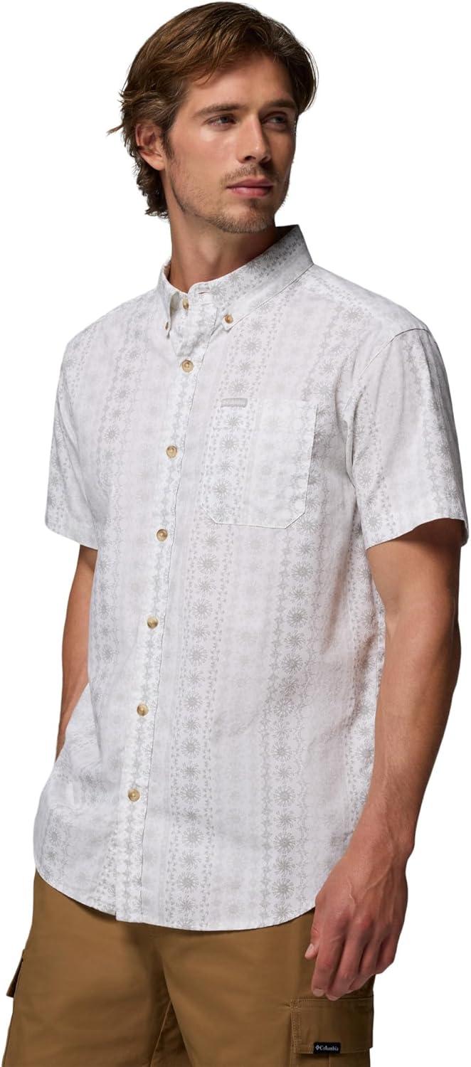 imageColumbia Mens Rapid Rivers Printed Short Sleeve Shirt Comfort StretchWhiteWildflower