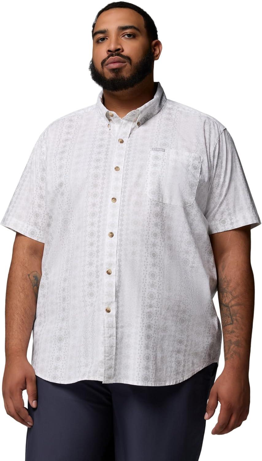 imageColumbia Mens Rapid Rivers Printed Short Sleeve Shirt Comfort StretchWhiteWildflower