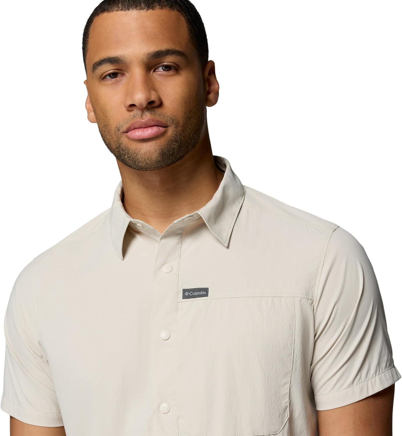 imageColumbia Mens Sage Peak Woven Short Sleeve ShirtDark Stone