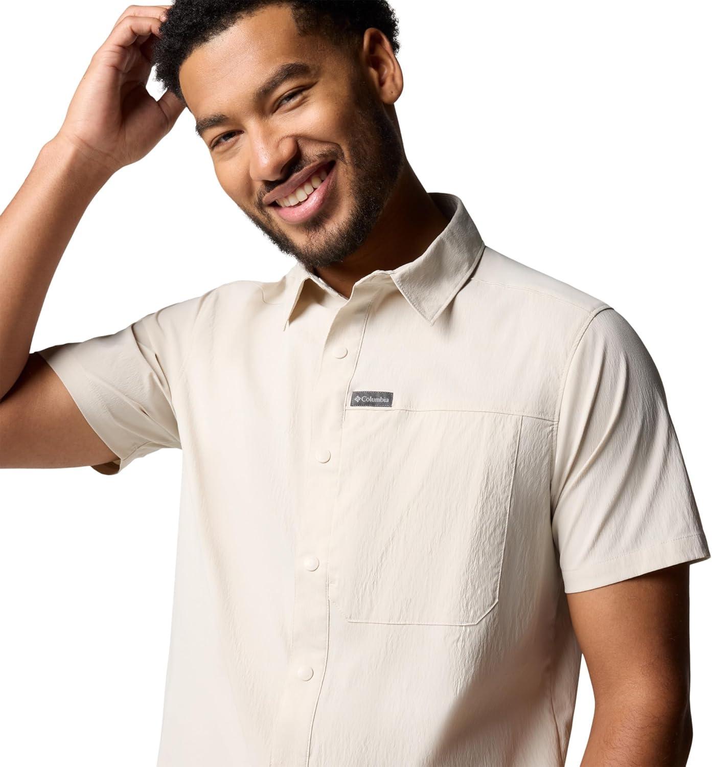 imageColumbia Mens Sage Peak Woven Short Sleeve ShirtDark Stone