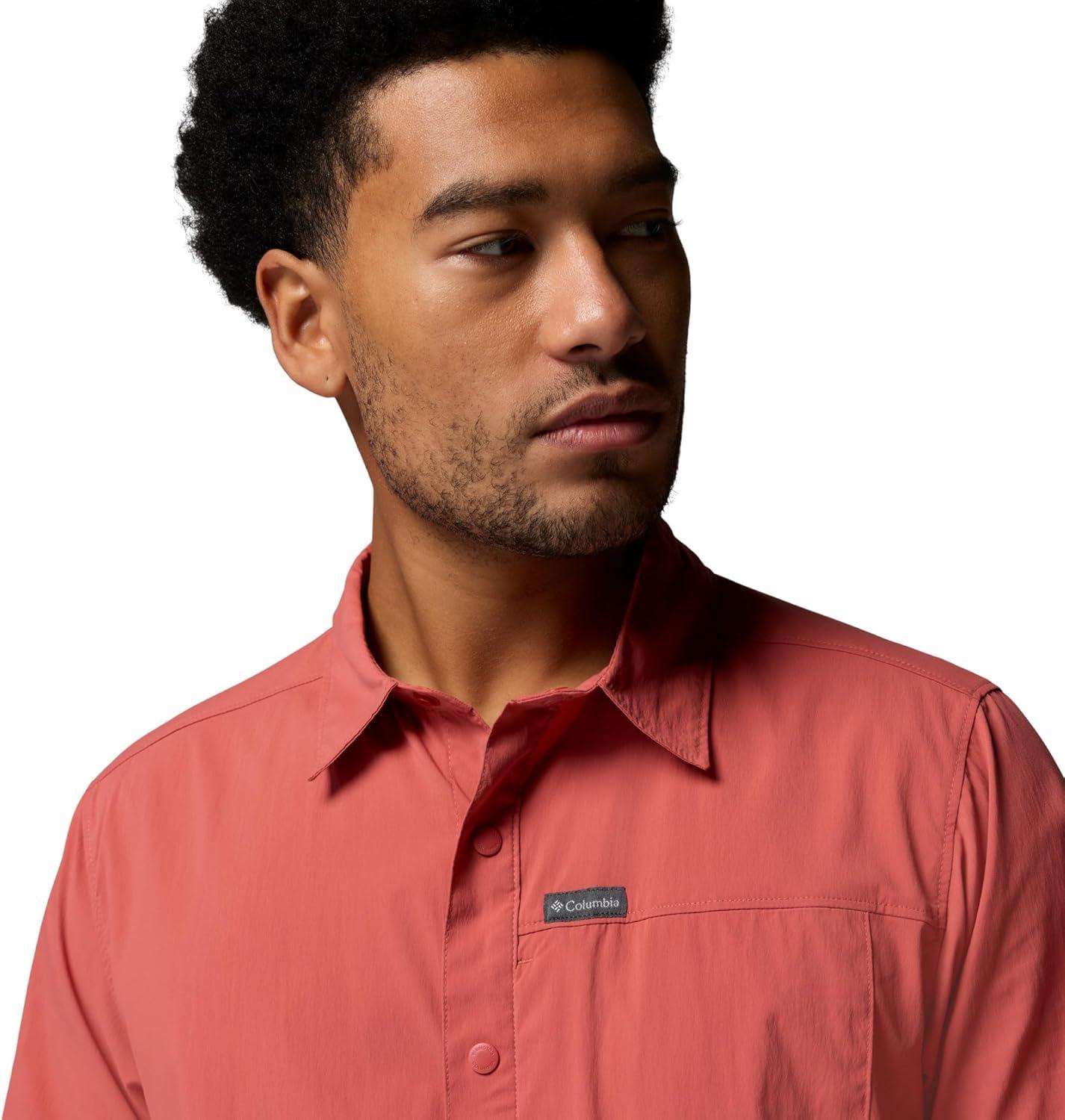 imageColumbia Mens Sage Peak Woven Short Sleeve ShirtWashed Red