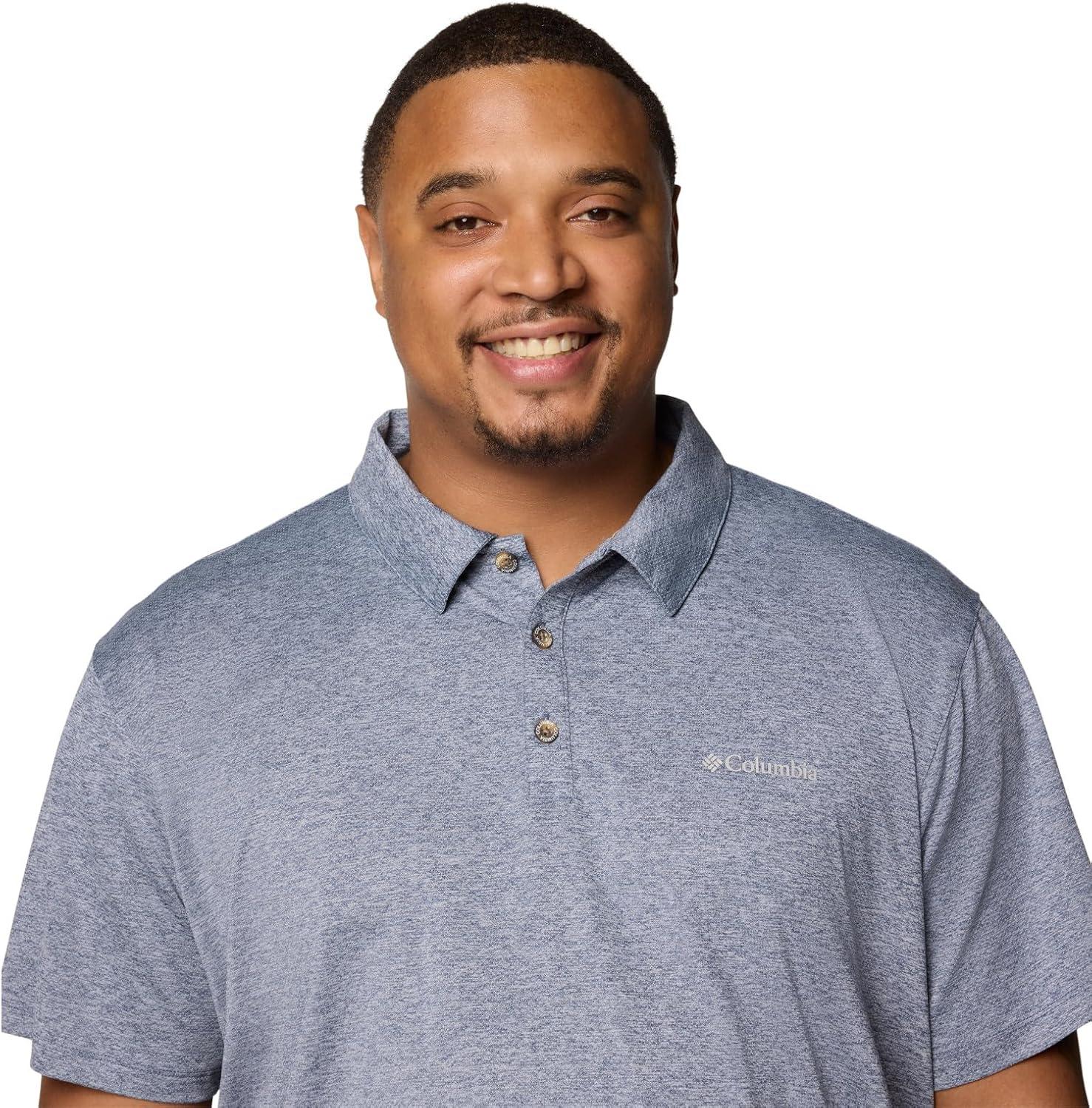 imageColumbia Mens Tech Trail Utility PoloCollegiate Navy Heather