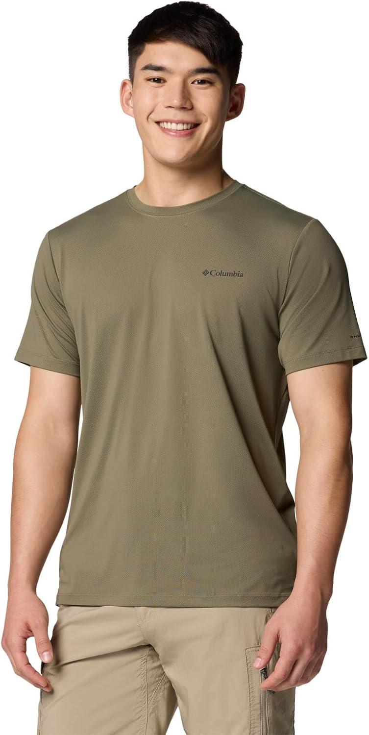 imageColumbia Mens Tech Trail Utility Short Sleeve CrewStone Green