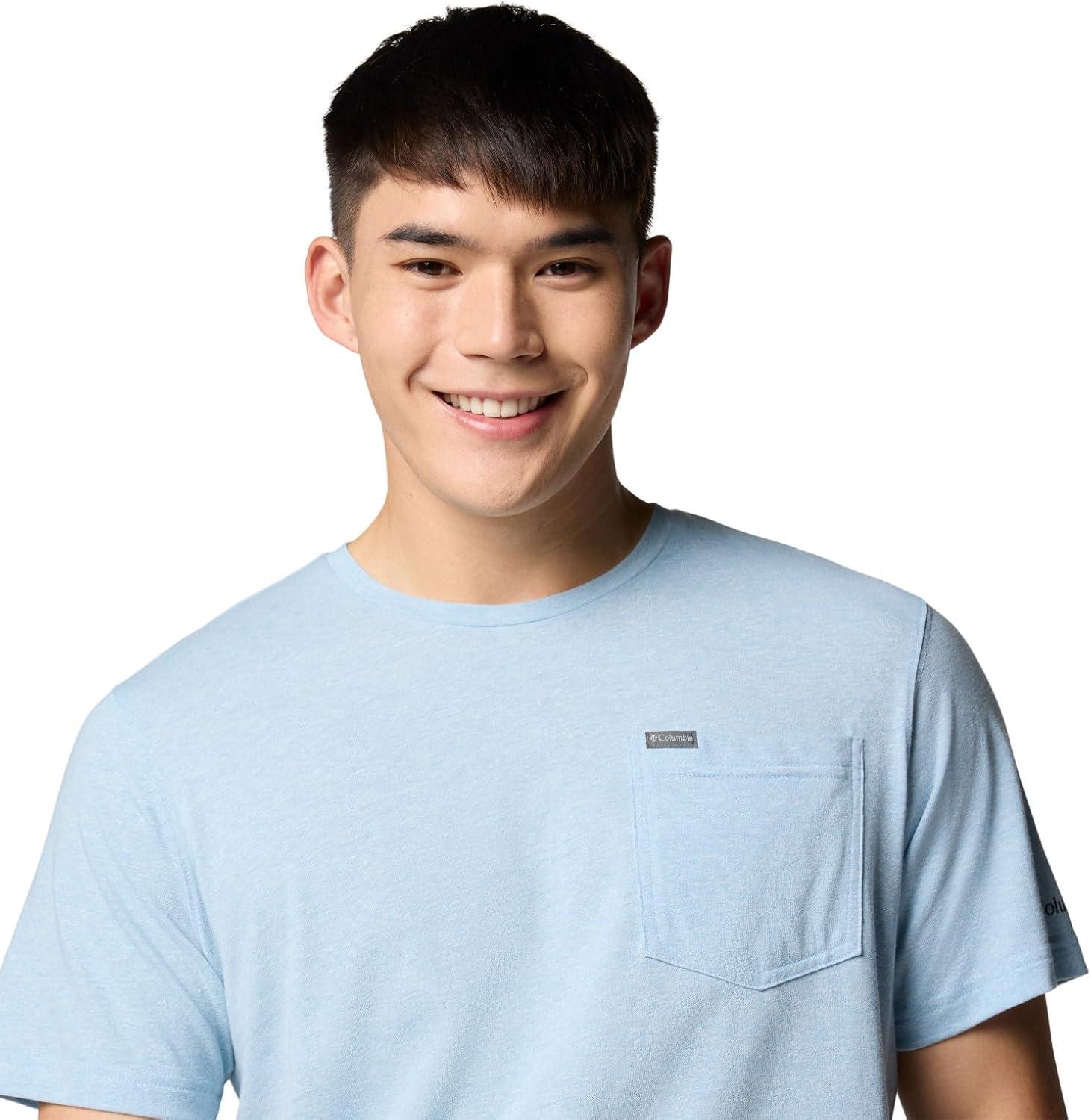 imageColumbia Mens Thistletown Hills Pocket TeeRipple Blue Heather
