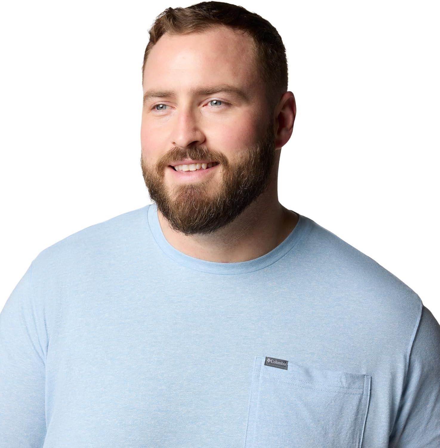 imageColumbia Mens Thistletown Hills Pocket TeeRipple Blue Heather
