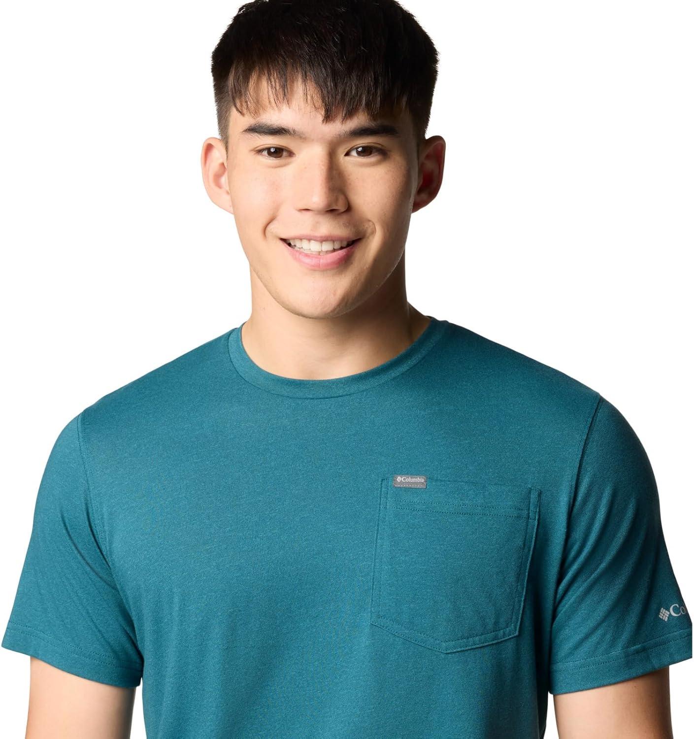 imageColumbia Mens Thistletown Hills Pocket TeeRiver Blue Heather