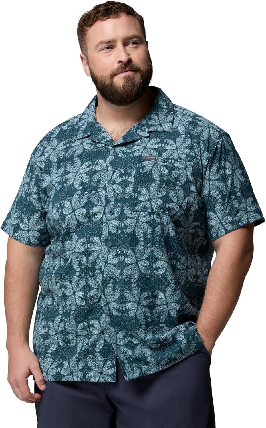 imageColumbia Mens Utilizer Print Camp ShirtEverblueFloreidoscope