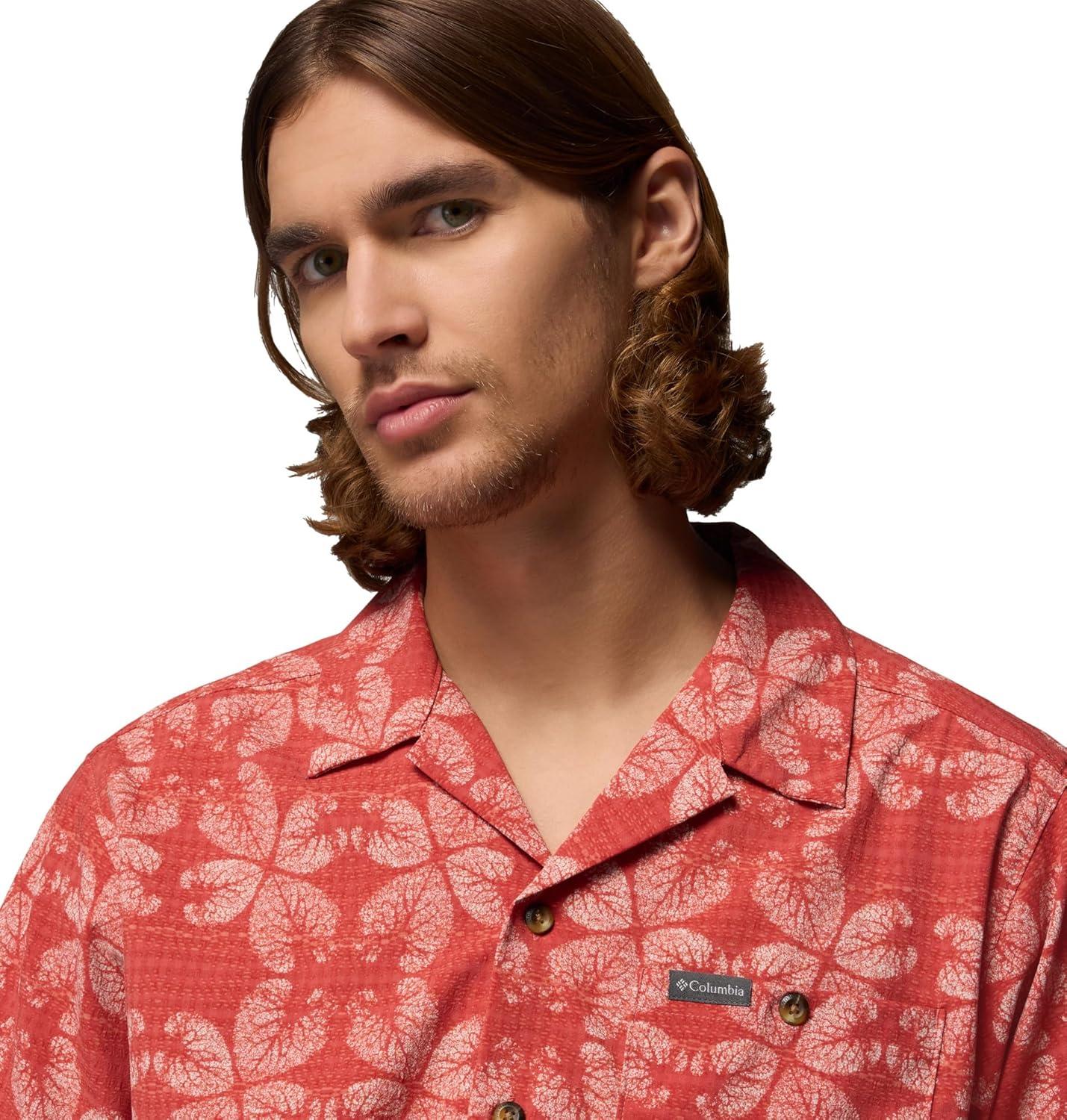 imageColumbia Mens Utilizer Print Camp ShirtWashed RedFloreidoscope