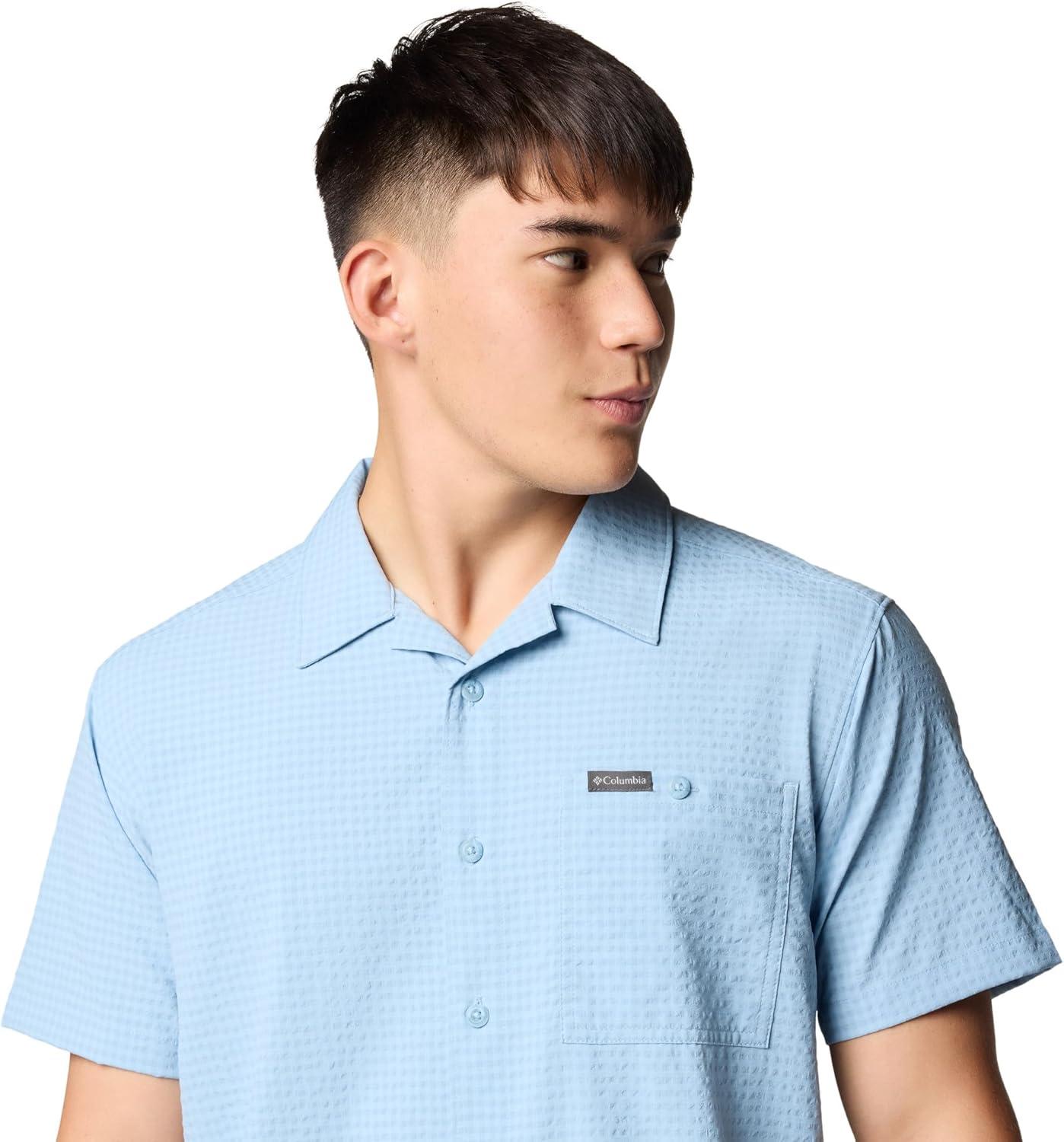 imageColumbia Mens Utilizer Short Sleeve Camp ShirtRipple Blue