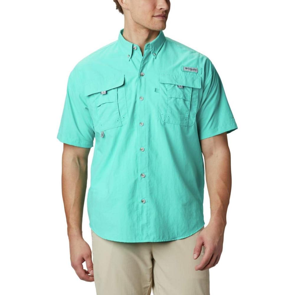 imageColumbia Mens PFG Bahama II Short Sleeve Fishing ShirtBright Aqua