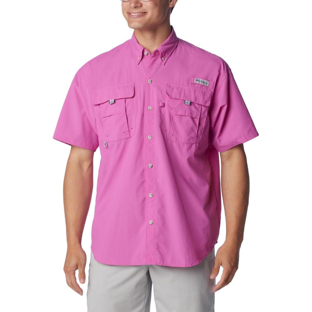 imageColumbia Mens PFG Bahama II Short Sleeve Fishing ShirtBright Lavender