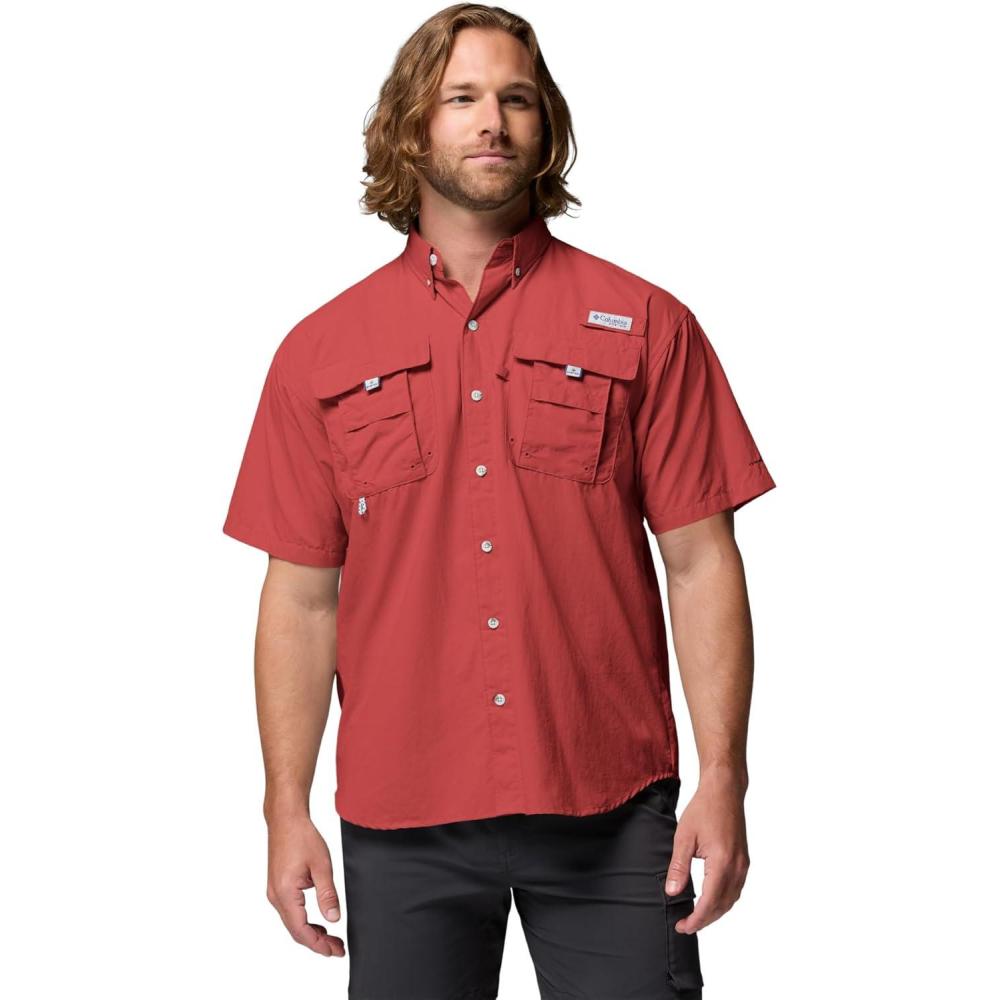 imageColumbia Mens PFG Bahama II Short Sleeve Fishing ShirtDusty Crimson