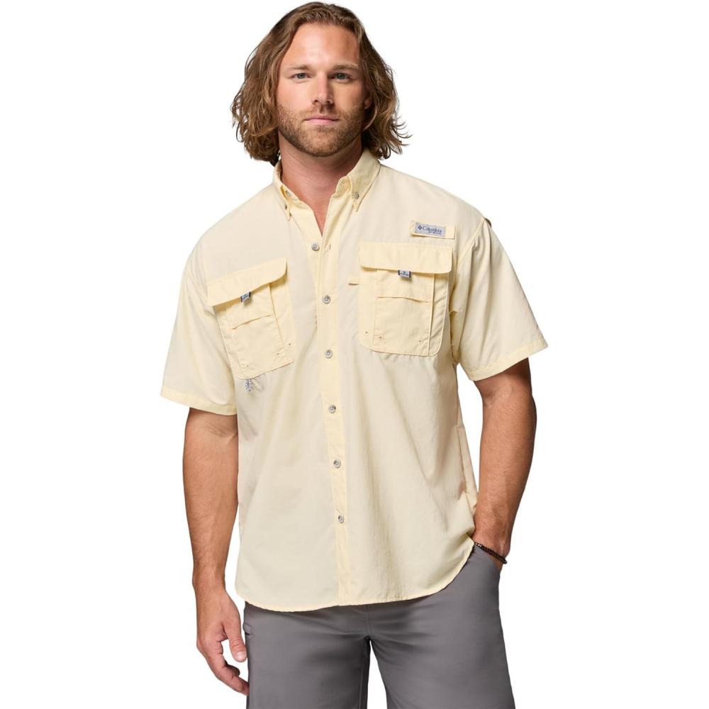 imageColumbia Mens PFG Bahama II Short Sleeve Fishing ShirtLemon Wash