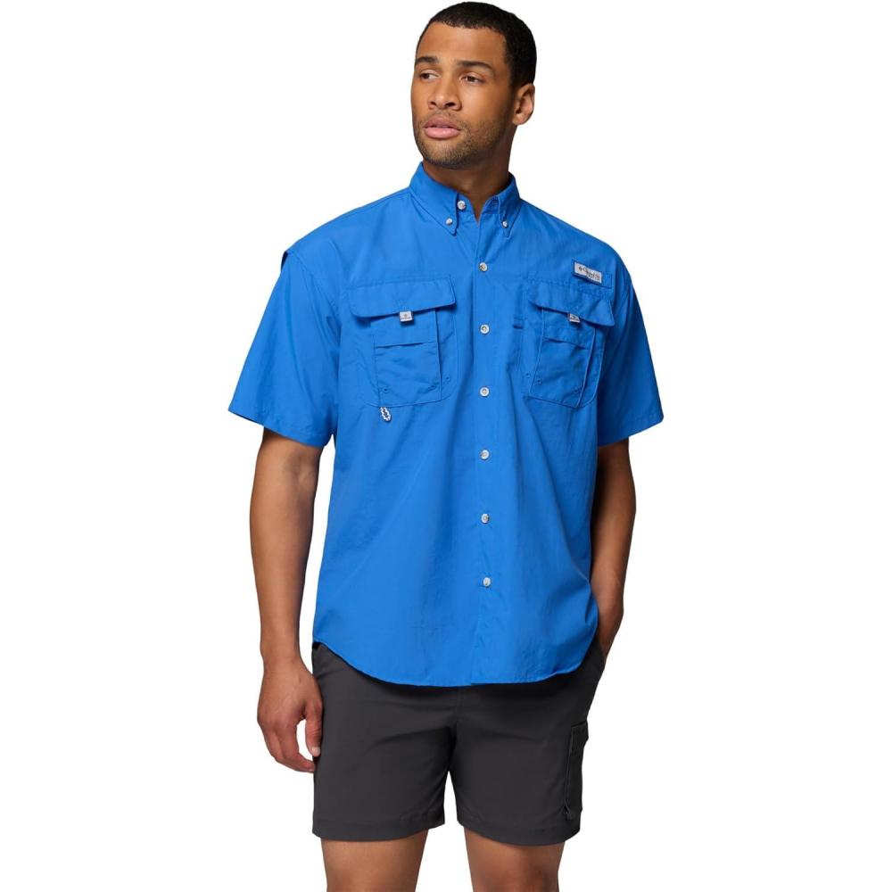 imageColumbia Mens PFG Bahama II Short Sleeve Fishing ShirtVivid Blue