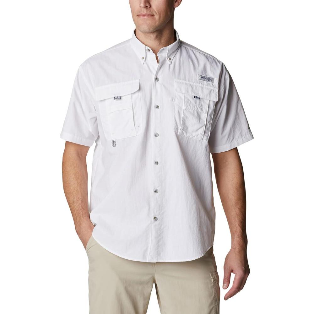 imageColumbia Mens PFG Bahama II Short Sleeve Fishing ShirtWhiteRealtree Edge