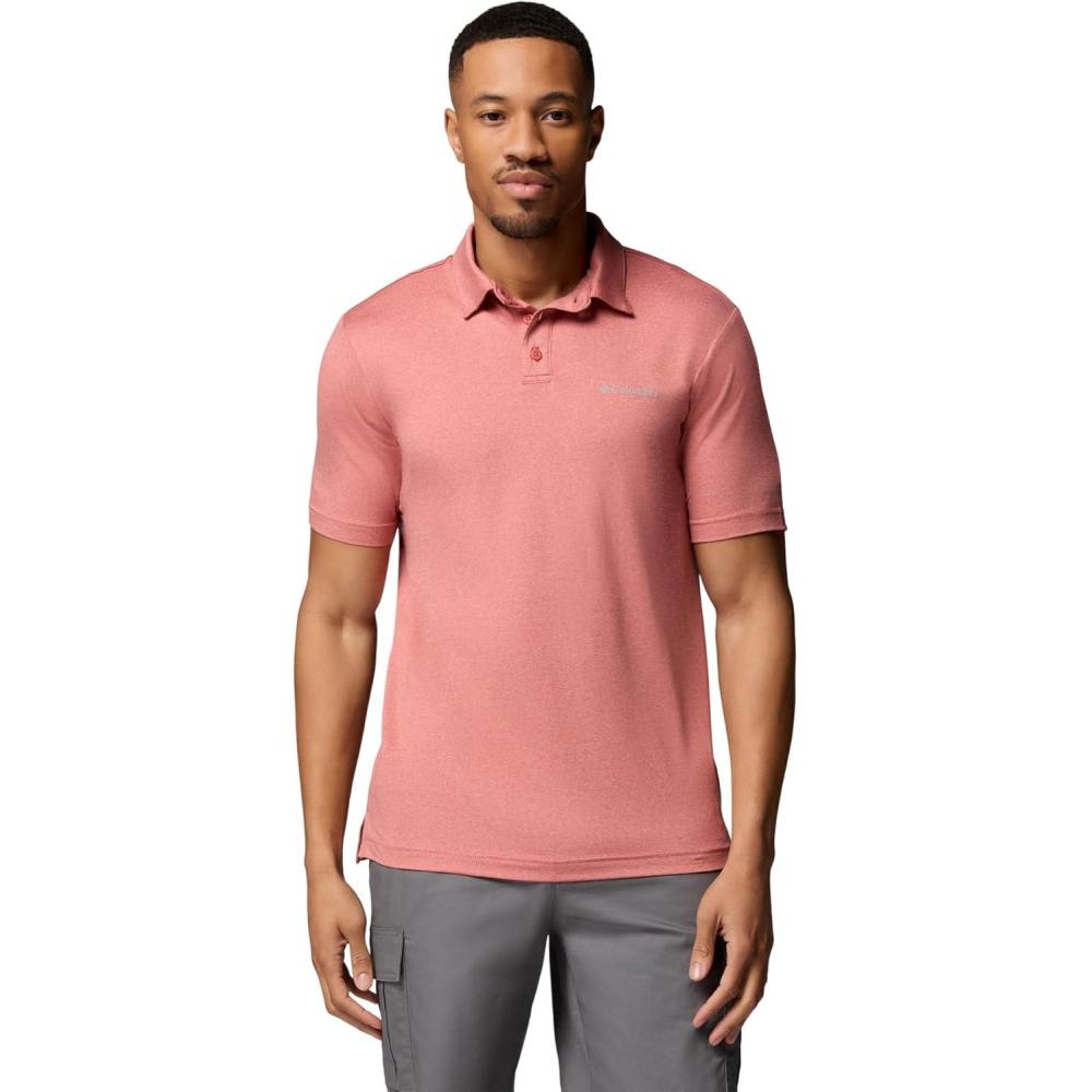 imageColumbia Mens Parsons Point PoloWashed RedHeatherRosewood