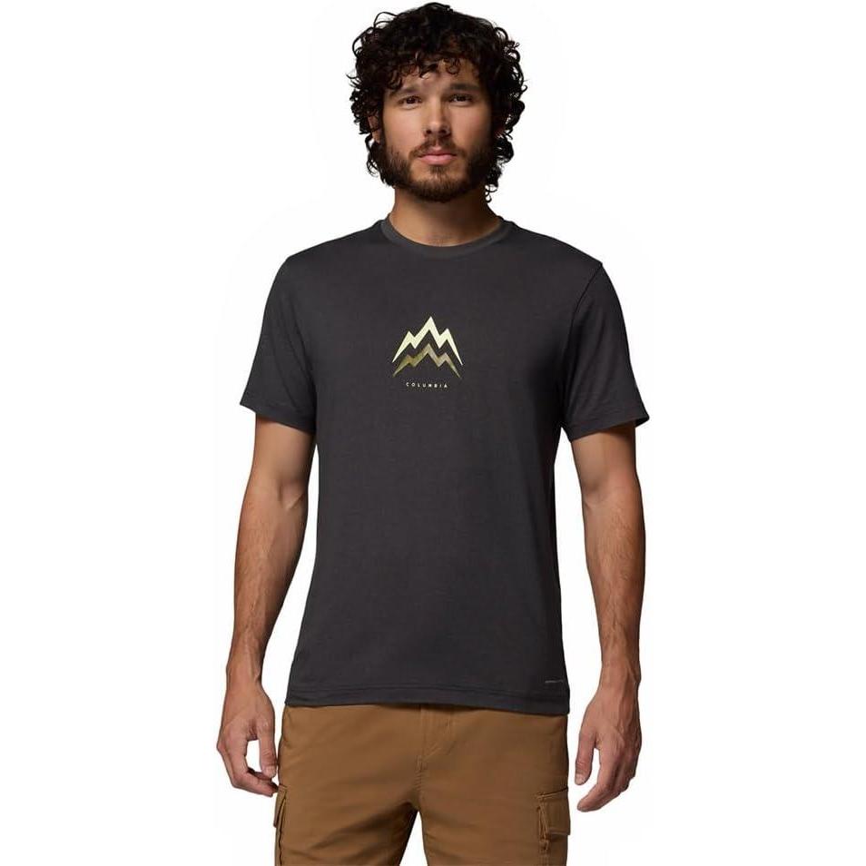 imageColumbia Mens Parsons Point Short Sleeve Graphic TeeBlack HeatherPointed Peaks