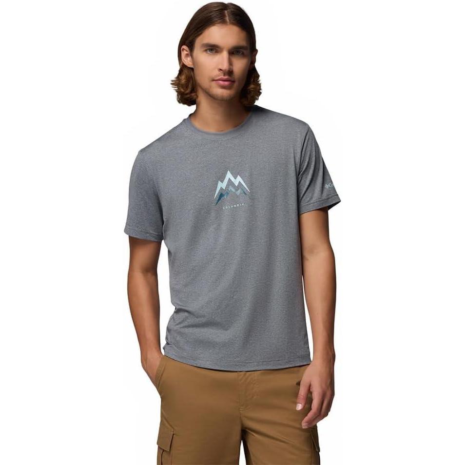 imageColumbia Mens Parsons Point Short Sleeve Graphic TeeCity Grey HeatherPointed Peaks