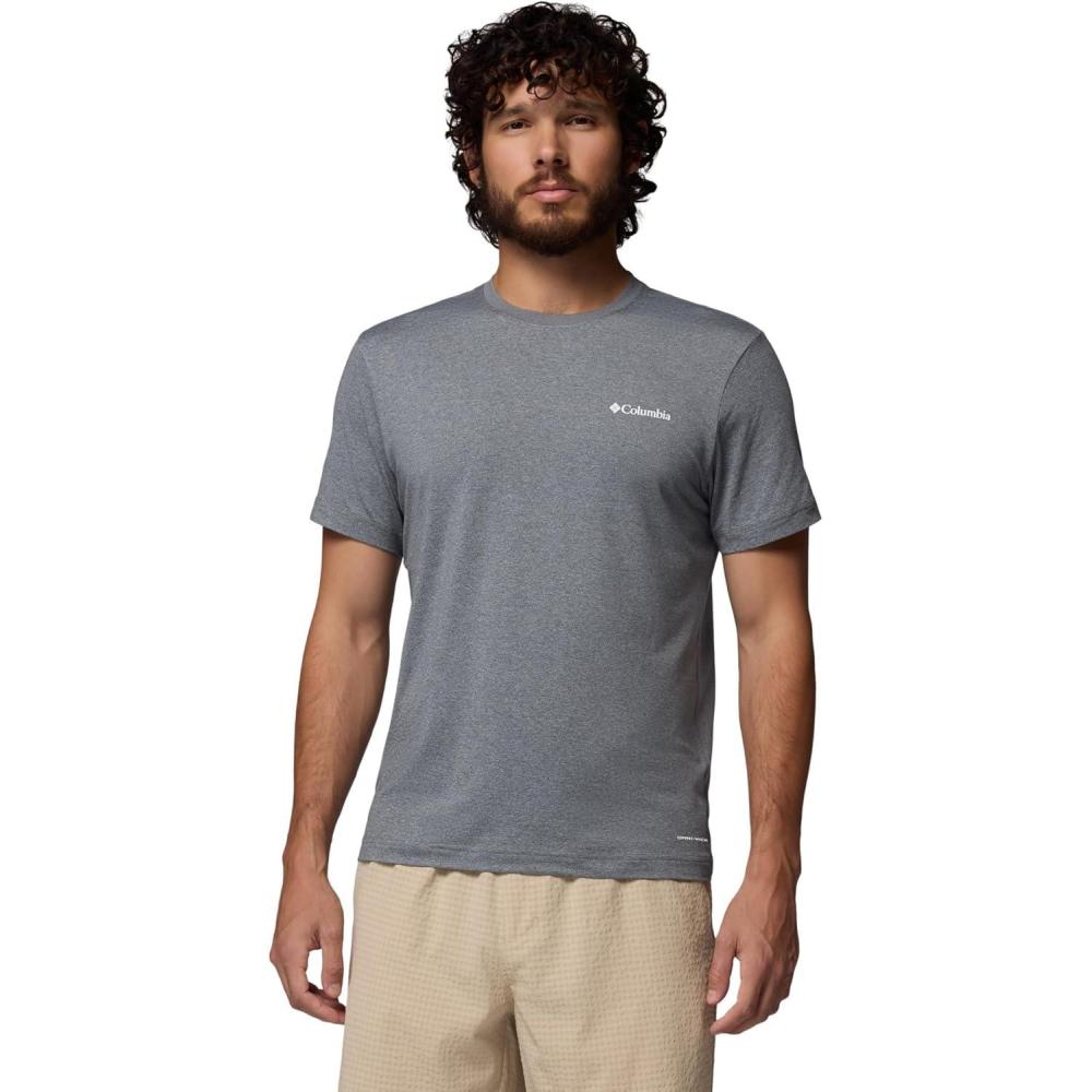 imageColumbia Mens Parsons Point Short Sleeve Logo TeeCity GreyHeather