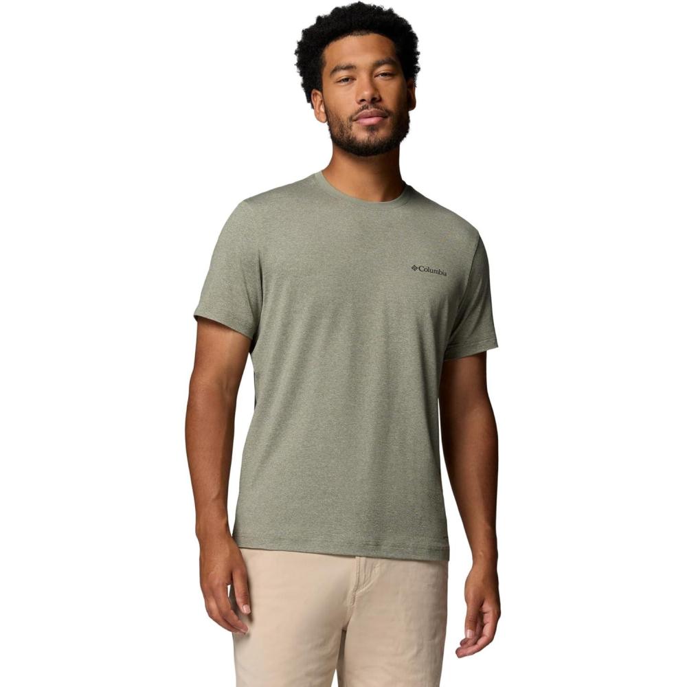 imageColumbia Mens Parsons Point Short Sleeve Logo TeeStone GreenHeather