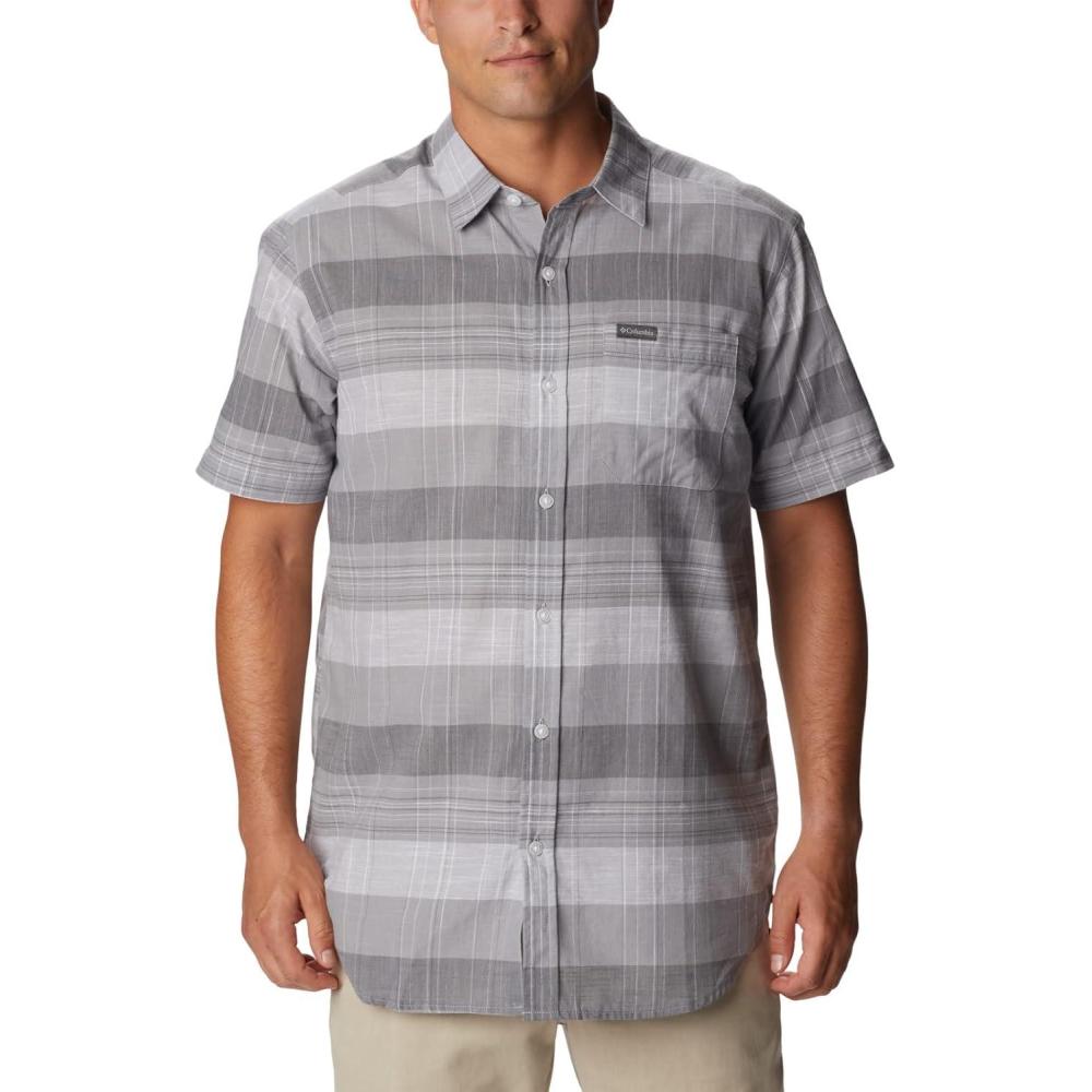 imageColumbia Mens Rapid Rivers Novelty Short SleeveColumbia Grey Scattered Stripe