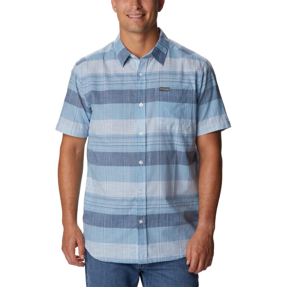 imageColumbia Mens Rapid Rivers Novelty Short SleeveJet Stream Scattered Stripe