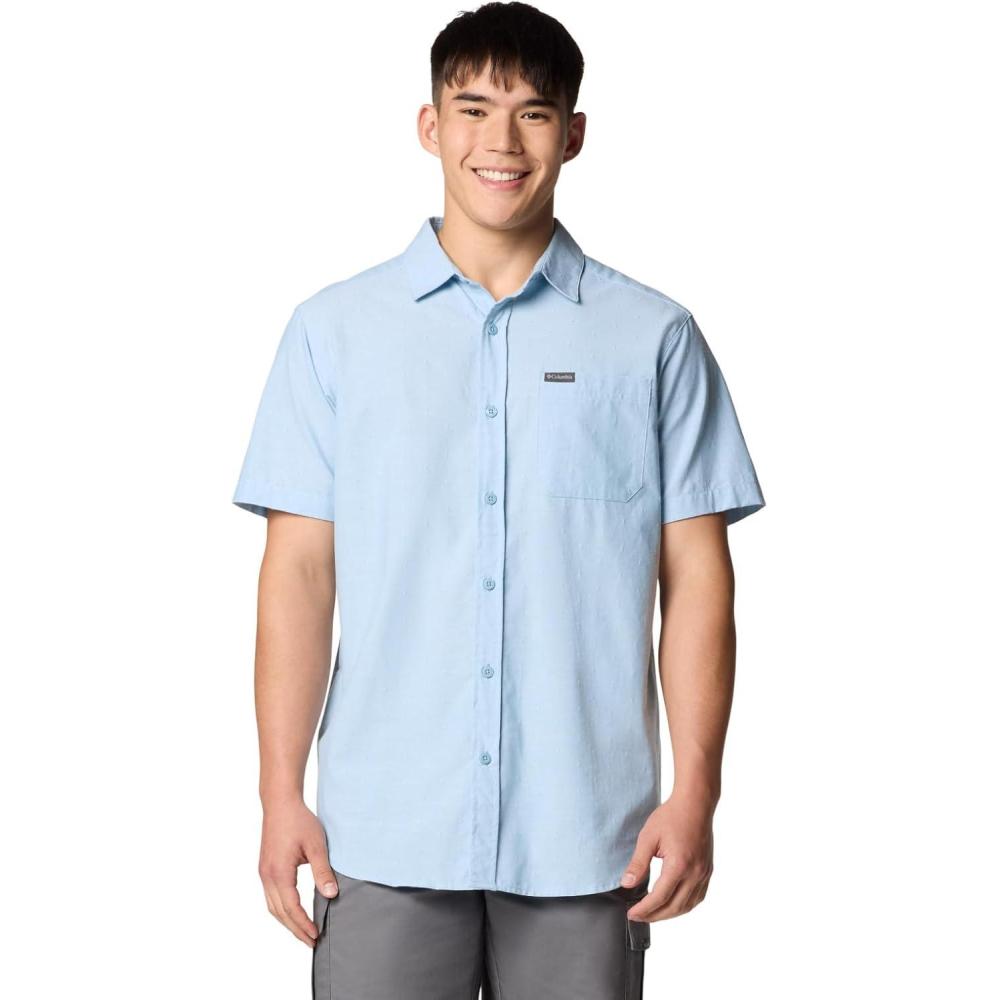 imageColumbia Mens Rapid Rivers Novelty Short SleeveRipple Blue Diamond Dobby Chambray