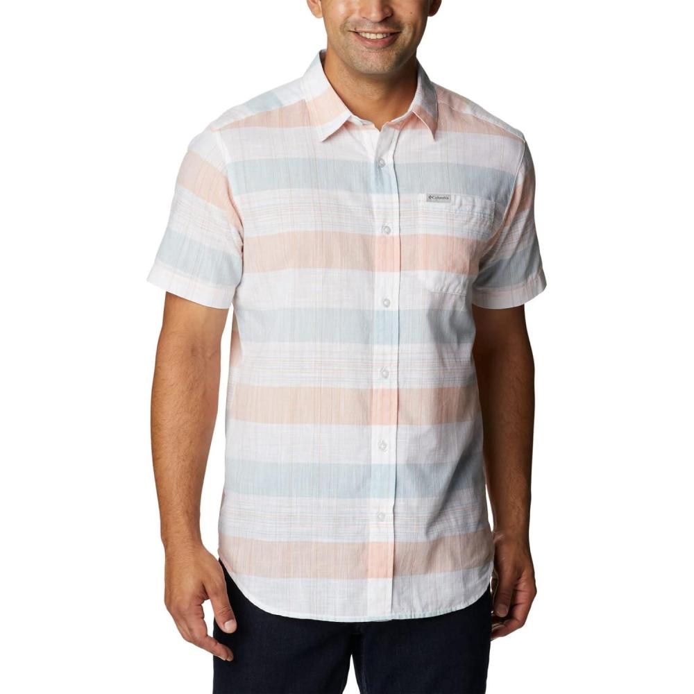 imageColumbia Mens Rapid Rivers Novelty Short SleeveWhite Scattered Stripe