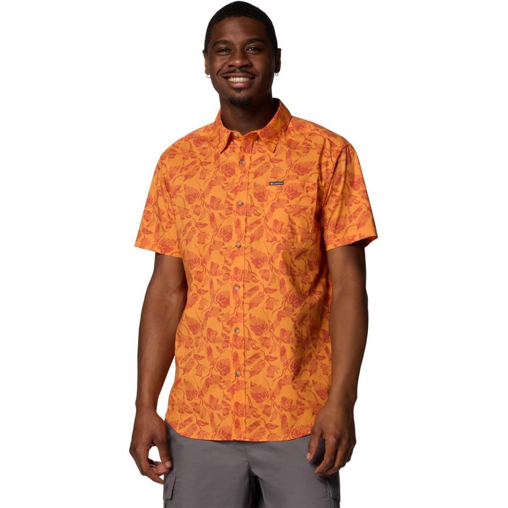 imageColumbia Mens Rapid Rivers Printed Short Sleeve Shirt Comfort StretchKoi Vined