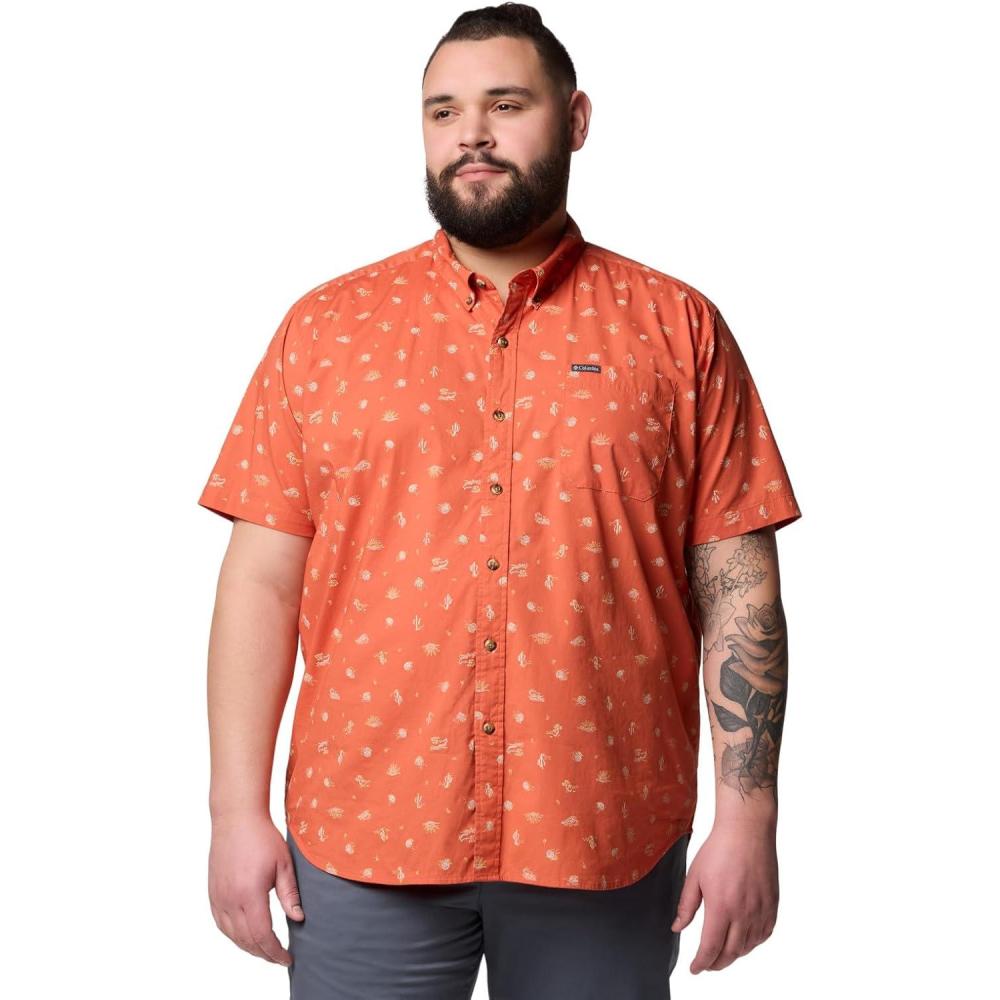 imageColumbia Mens Rapid Rivers Printed Short Sleeve Shirt Comfort StretchTuscan Deserted