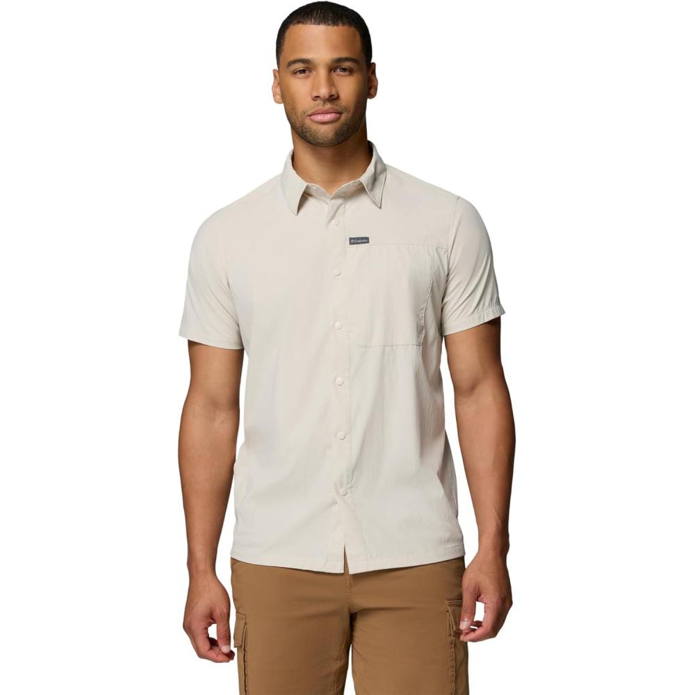 imageColumbia Mens Sage Peak Woven Short Sleeve ShirtDark Stone