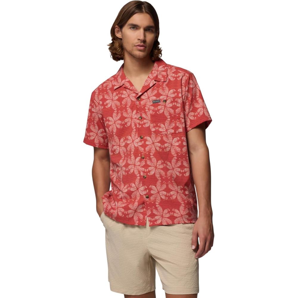 imageColumbia Mens Utilizer Print Camp ShirtWashed RedFloreidoscope