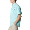 Columbia Men’s PFG Bahama II Short Sleeve Fishing Shirt(Gulf Stream/Realtree Edge)