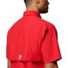Columbia Men’s PFG Bahama II Short Sleeve Fishing Shirt(Red Spark)