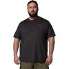 Columbia Mens Parsons Point Short Sleeve Back Graphic Tee(Black Heather/Athletic Gem Badge)