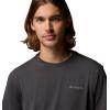 Columbia Mens Parsons Point Short Sleeve Back Graphic Tee(Black Heather/Athletic Gem Badge)