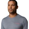 Columbia Mens Parsons Point Short Sleeve Back Graphic Tee(City Grey Heather/Linear Peaks)
