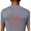 Columbia Mens Parsons Point Short Sleeve Back Graphic Tee(City Grey Heather/Linear Peaks)