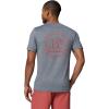 Columbia Mens Parsons Point Short Sleeve Back Graphic Tee(City Grey Heather/Linear Peaks)