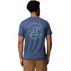 Columbia Mens Parsons Point Short Sleeve Back Graphic Tee(Collegiate Navy Heather/Linear Peaks)
