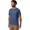 Columbia Mens Parsons Point Short Sleeve Back Graphic Tee(Collegiate Navy Heather/Linear Peaks)